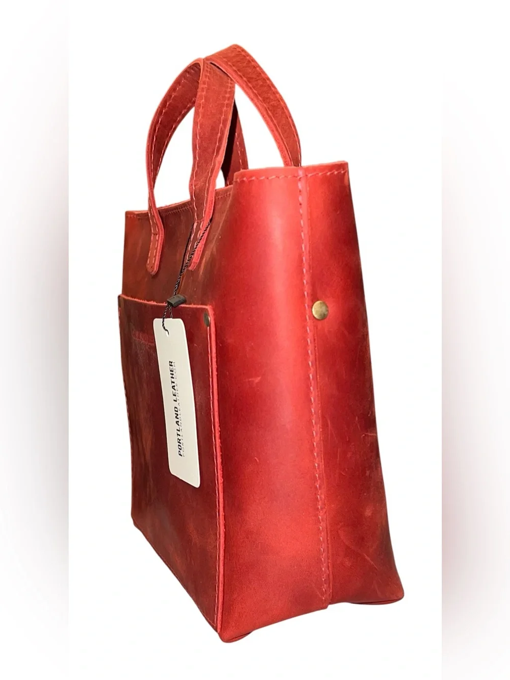 Portland Leather Mini Zipper Crossbody Tote in Phoenix Red - NWT
